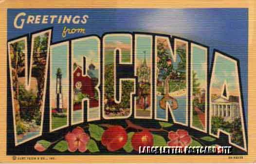 Curt Teich 9A-H2149 Virginia large letter postcard